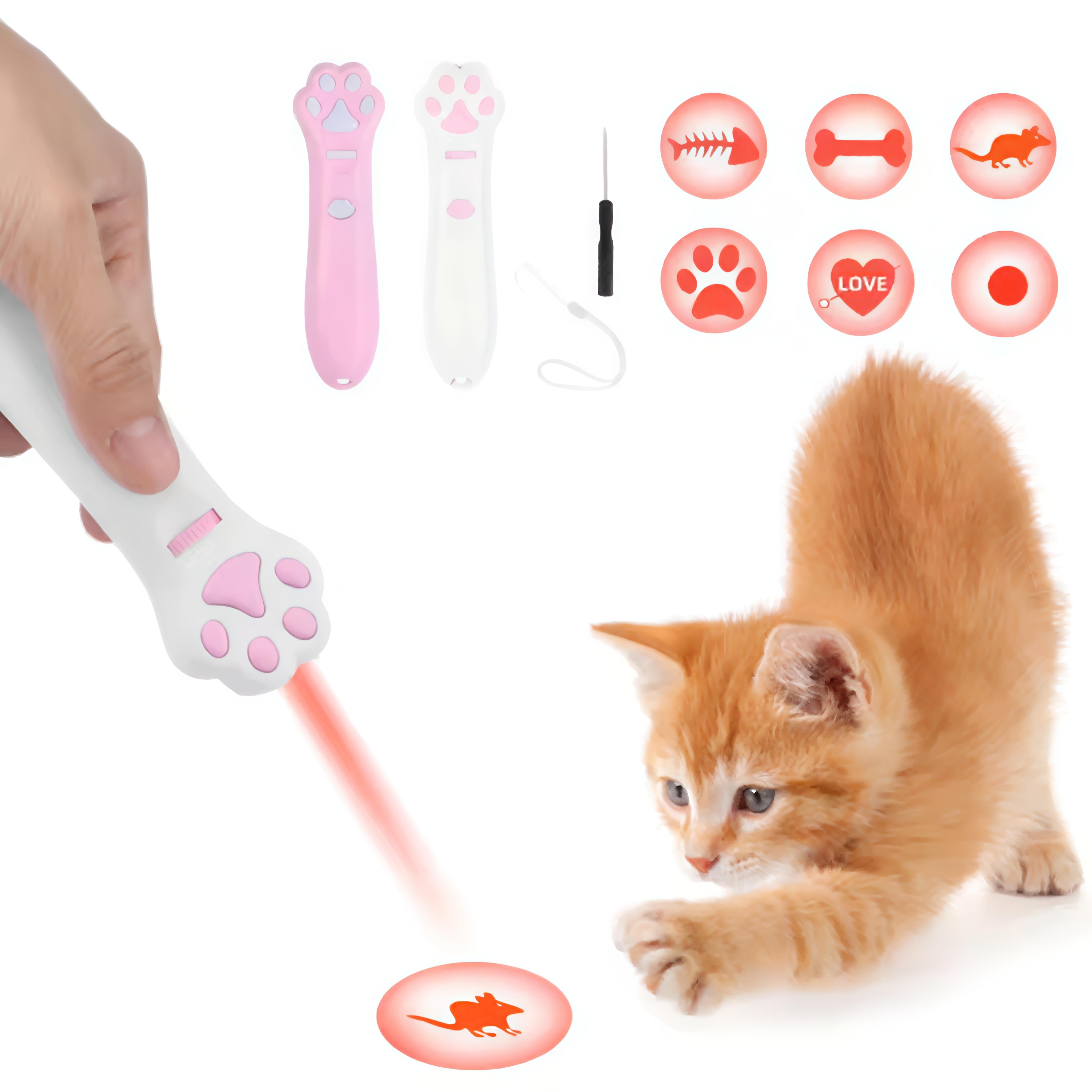 6-in-1 Portable Laser Cat Teaser Wand Toy